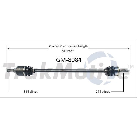 Surtrack Axle Cv Axle Shaft, Gm-8084 GM-8084